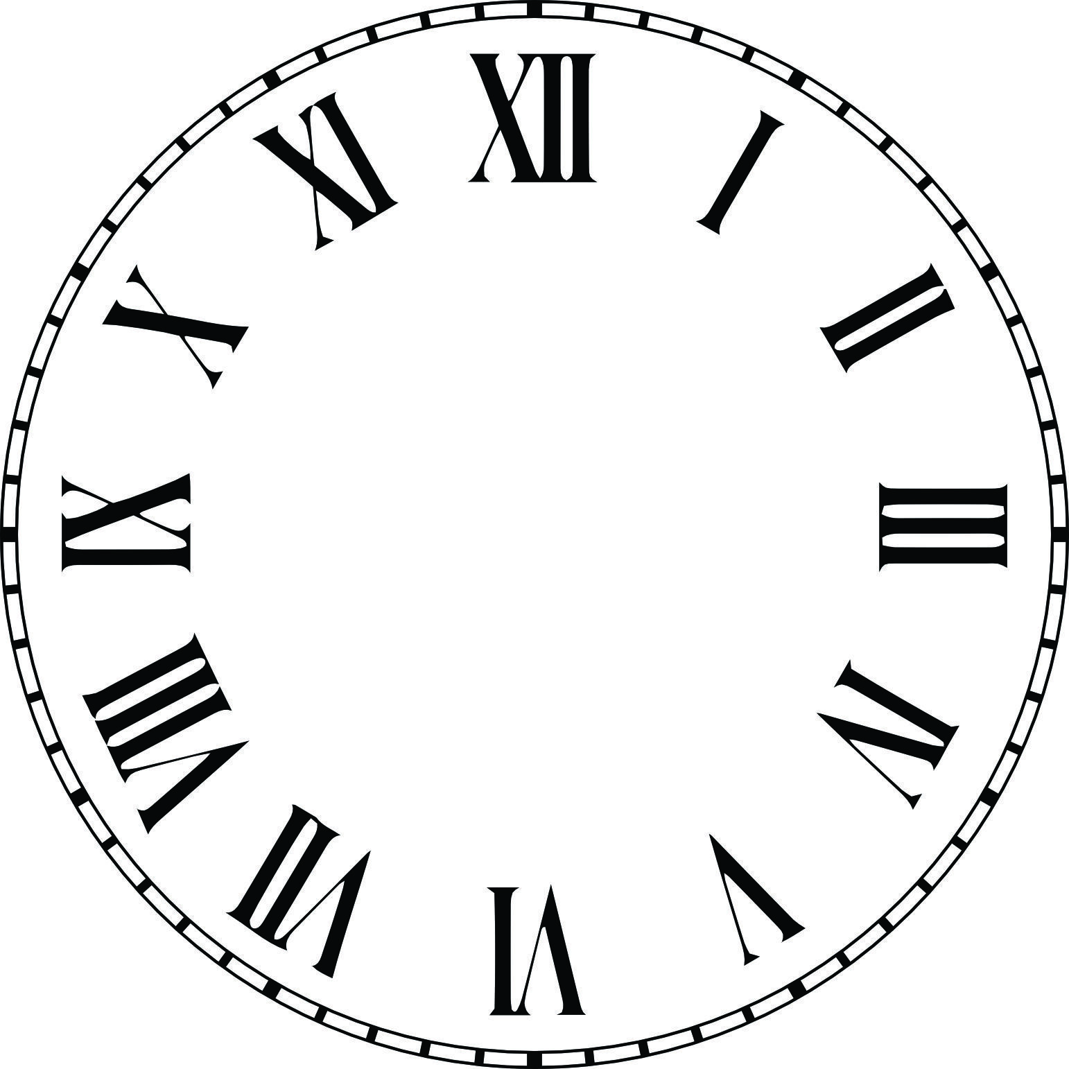 Replacement Clock Face Decal Roman Numerals Custom Sizes 4 Inches – 22 Inches