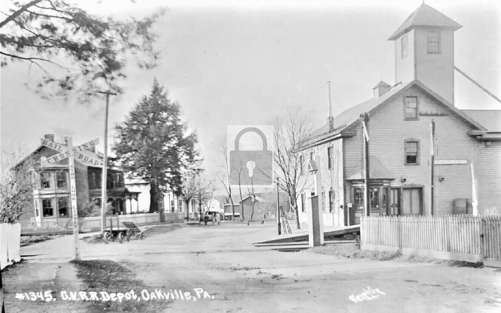 Railroad Train Station Depot Crossing Oakville Pennsylvania PA – Reprint