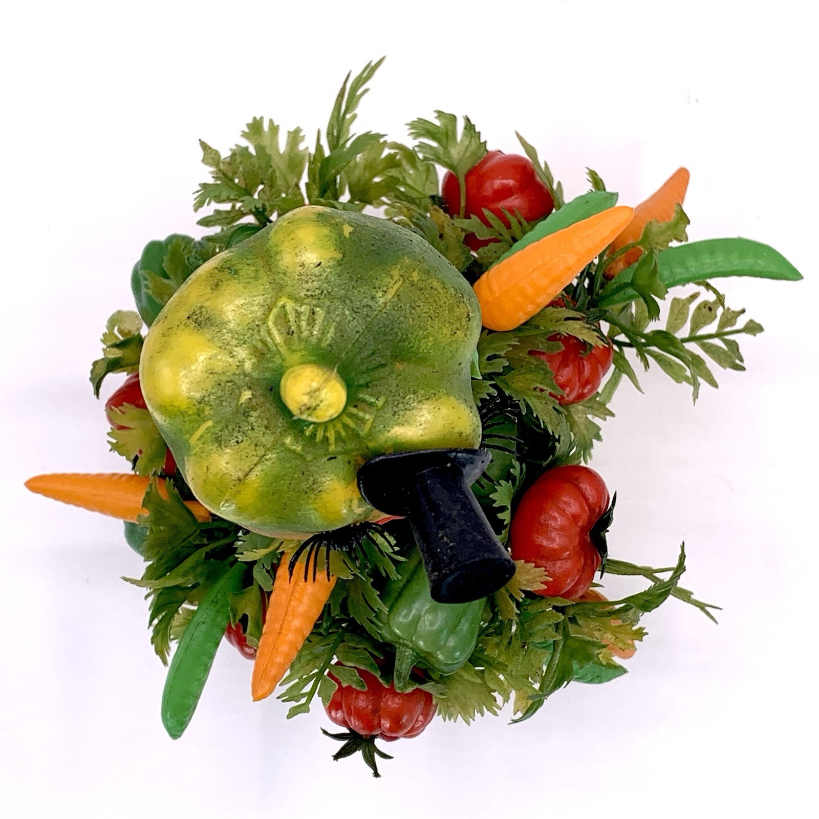 Vtg Anthropomorphic Vegetable Plastic Centerpiece Kitsch Lashes Top Hat * READ