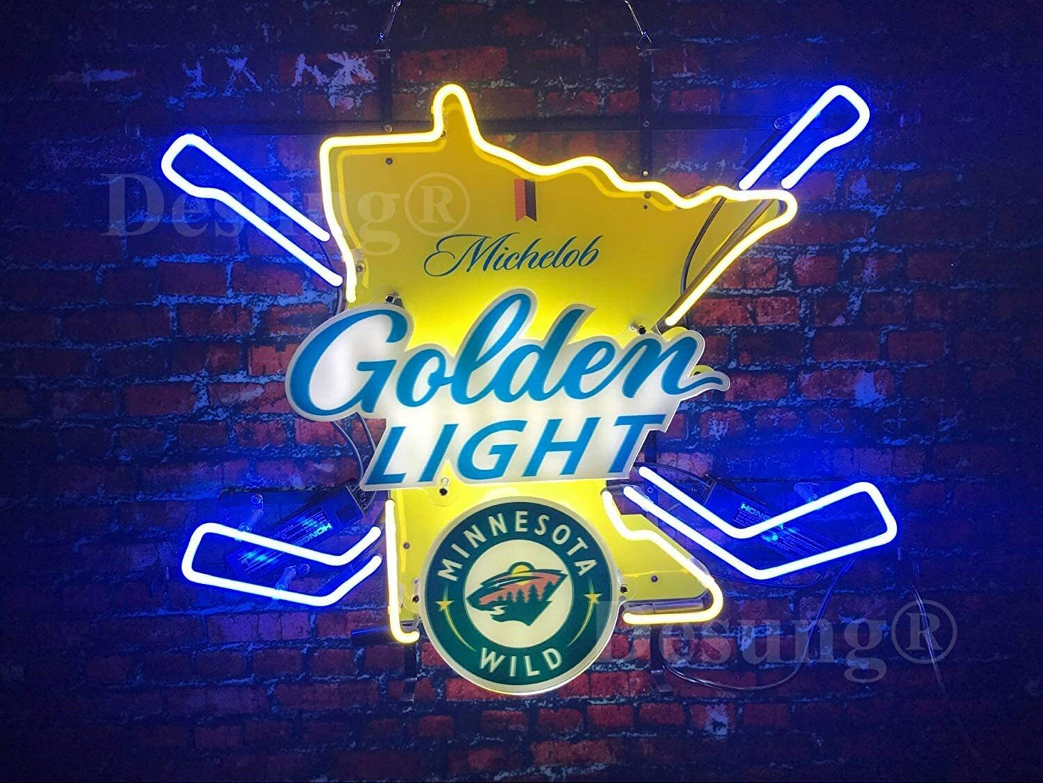 Minnesota Wild MN State Ice Hockey Beer Lager 24″x20″ Neon Light Sign Lamp Decor