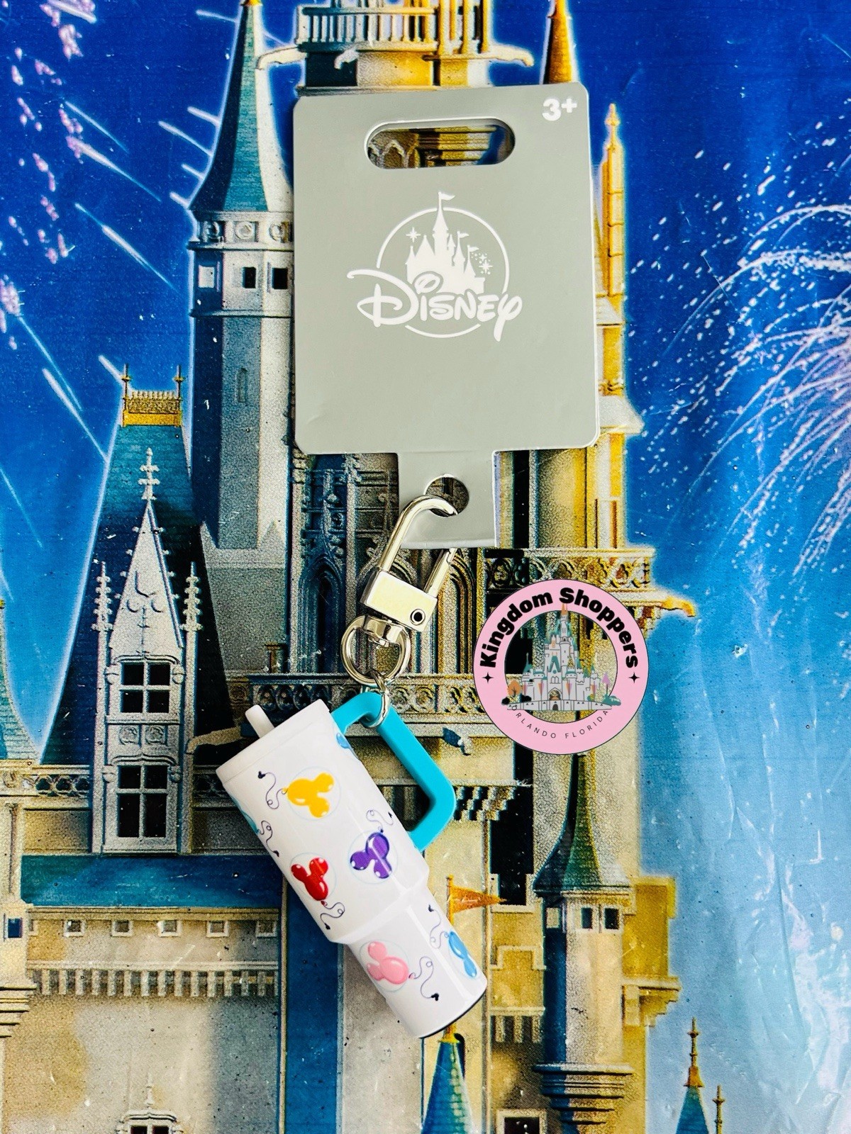 2026 Disney Parks Mickey Mouse Balloon Tiny Tumbler Bag Charm Keychain New