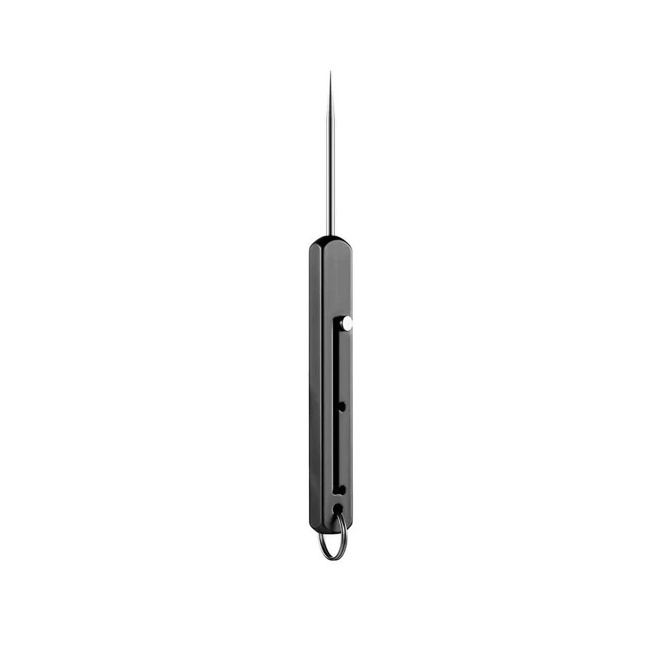 1 pcs Titanium Edc Retractable Toothpick with Spring Push Design **