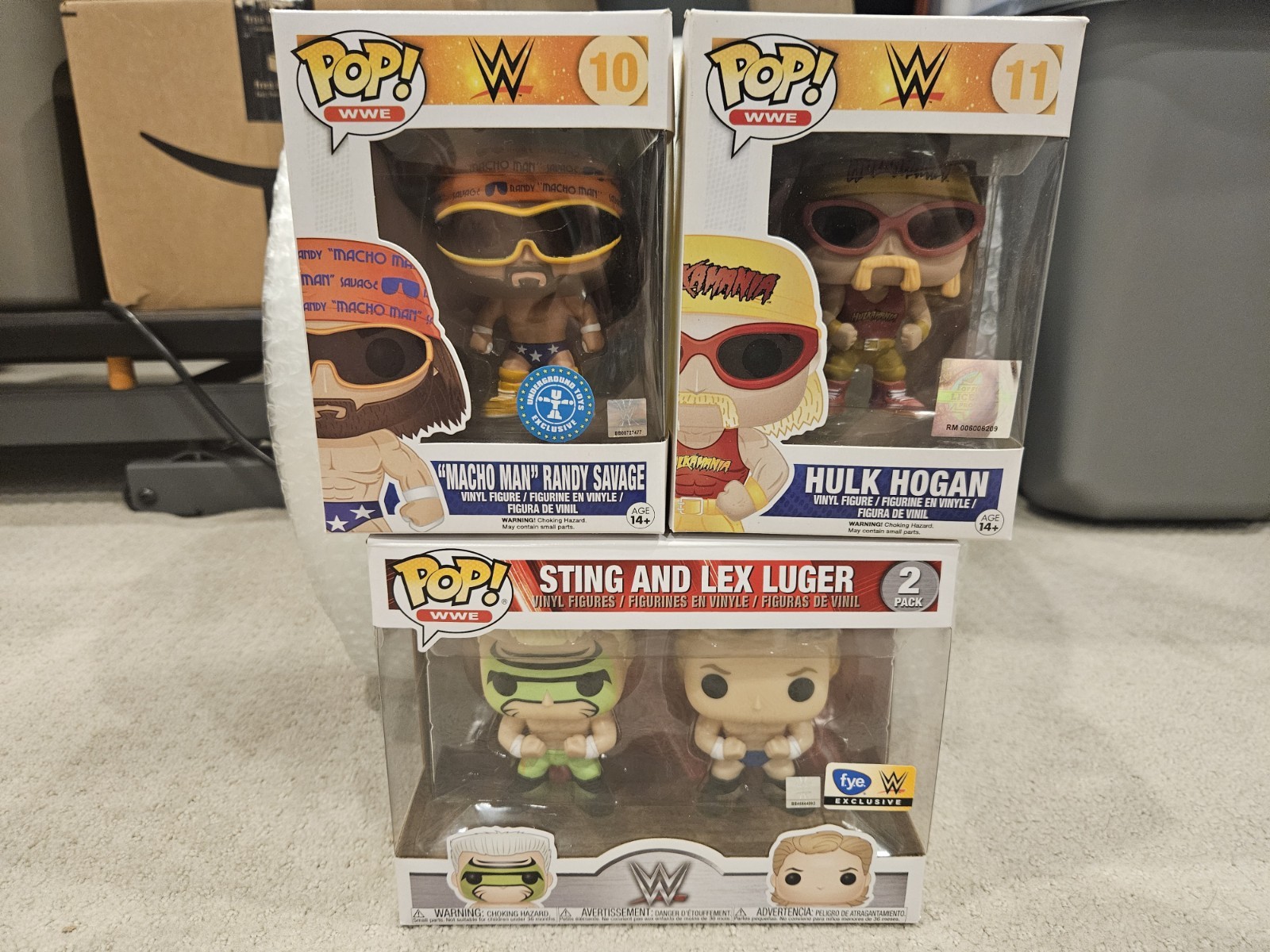 Funko Pop WWE WWF WCW Hulk Hogan 11, Macho Man 10, Sting Luger 2 Pack Exclusives