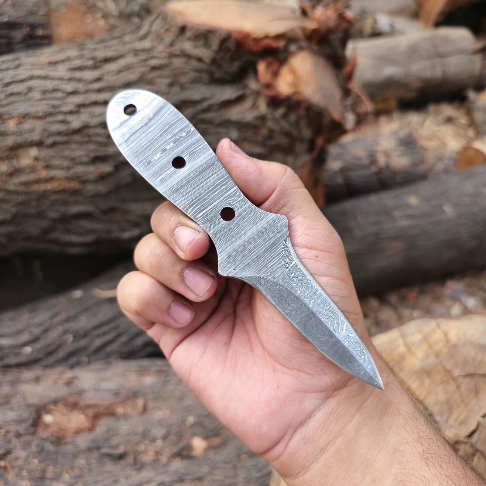HANDMADE DAMASCUS SEA FOOD OYSTER SHUCKER KNIFE BLANK BLADE, SHUCKING TOOL