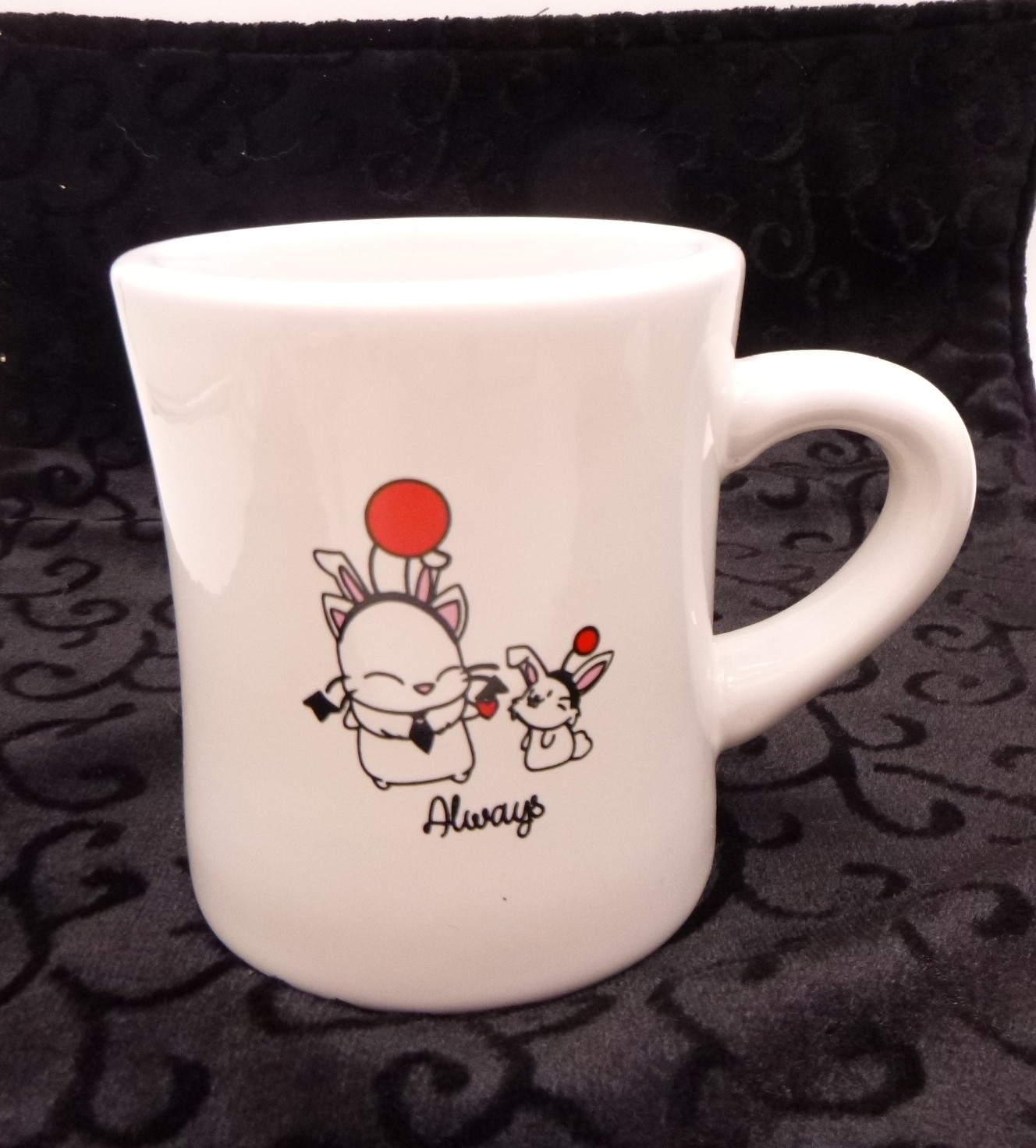 Final Fantasy Diner style Mug Moogle Rabbit “Always” Japan Anamation