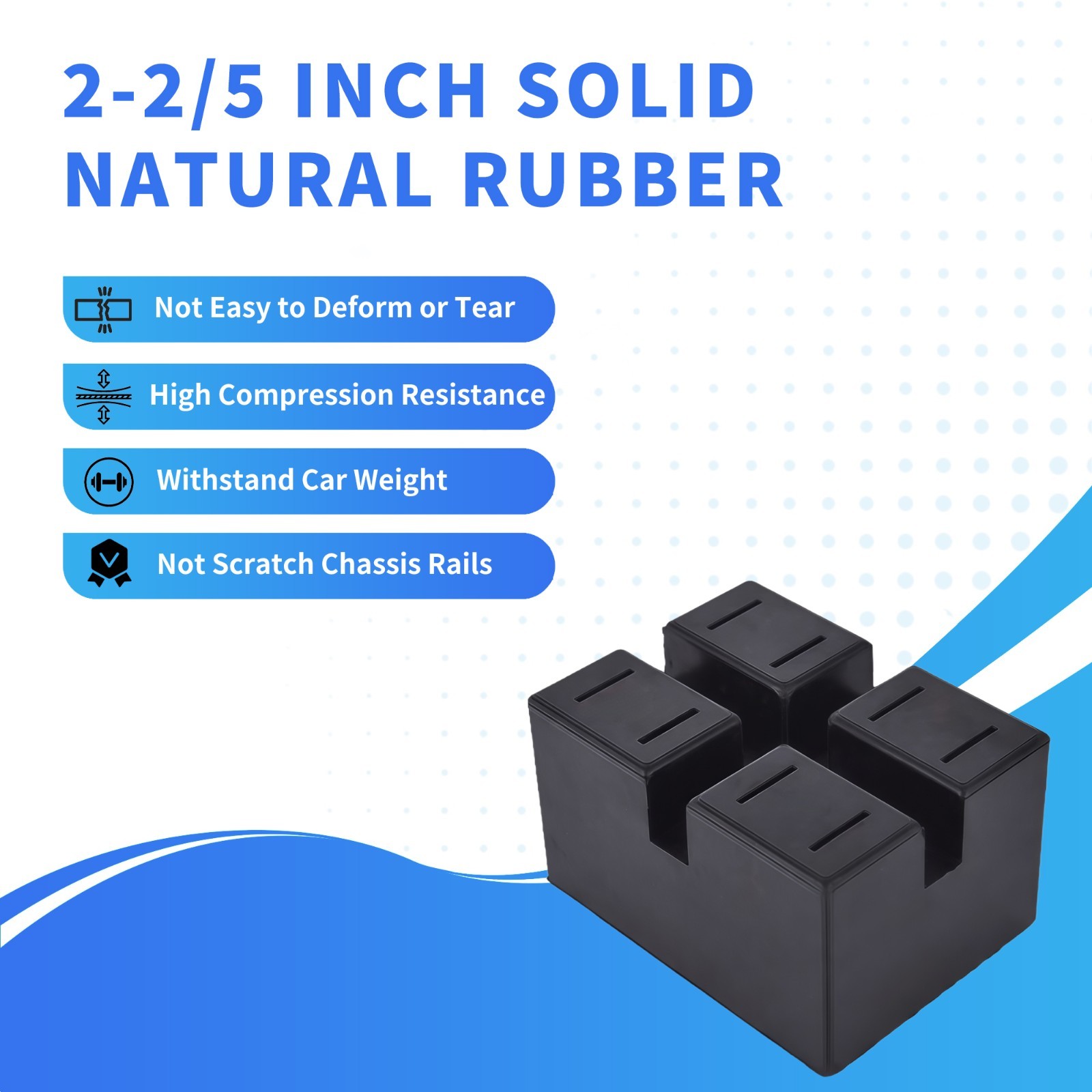4 Pcs Pinch-Weld Blocks, Solid Rubber Lift Block Spacer Pad, 4.1″ x 3.1″ x 2.5″