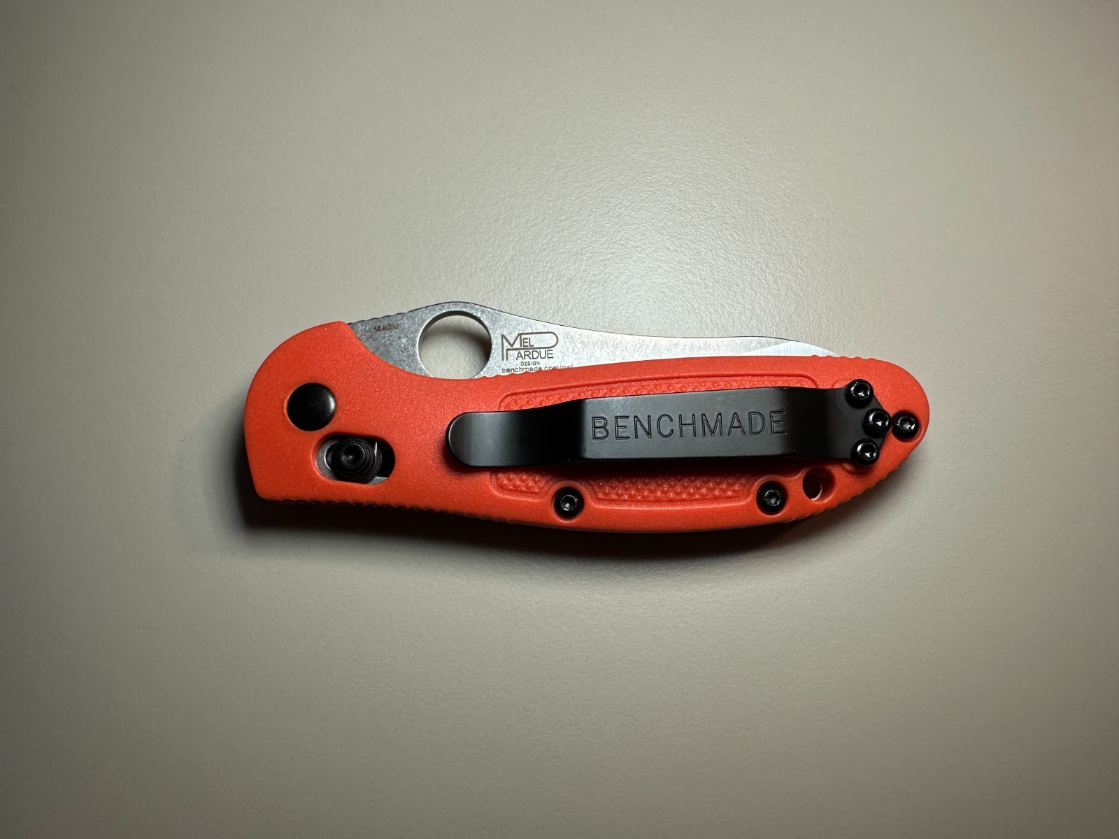 Benchmade 555 Mini Griptilian Orange Nylon Grivory Stainless Folding Knives