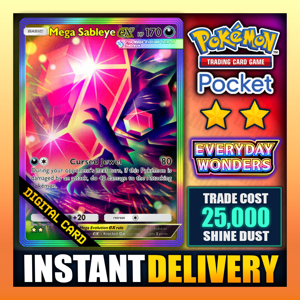 【INSTANT DELIVERY】Pokemon TCG Pocket 🌈 Mega Sableye EX – Rainbow Art – English