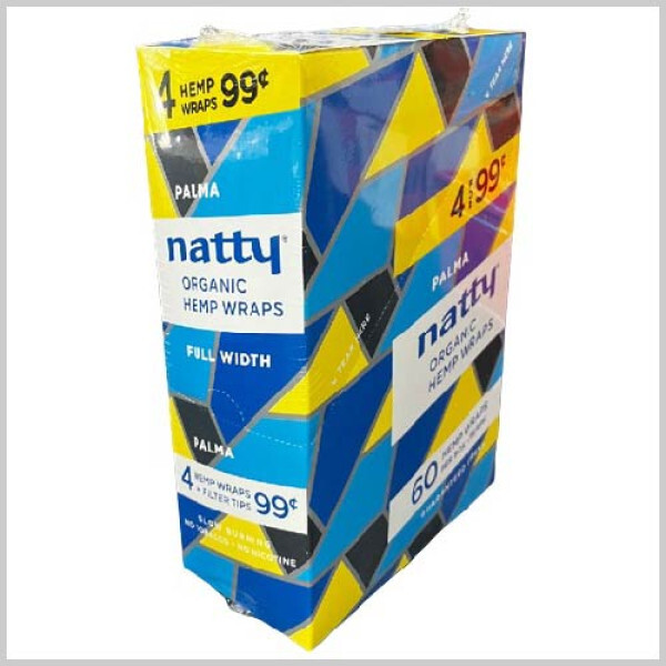 Natty Wraps – Full Width Wraps -Palma Flavor FULL BOX (15/4ct – 60 TOTAL)