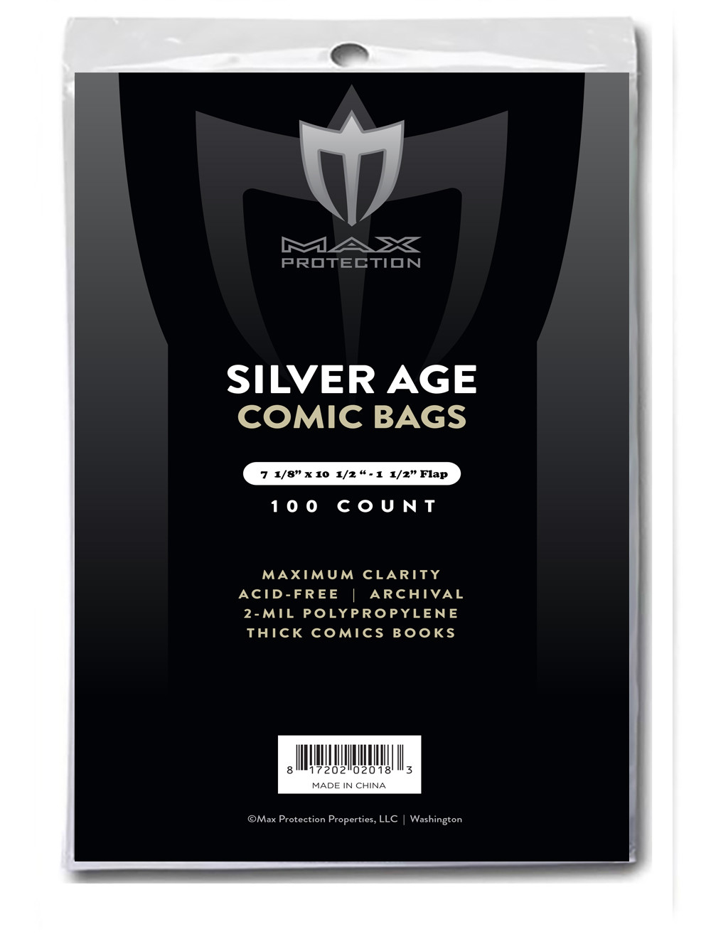 200 Max Pro Silver Age Comic Book Poly Bags – 7 1/8 X 10 1/2 2 mil Archival Safe
