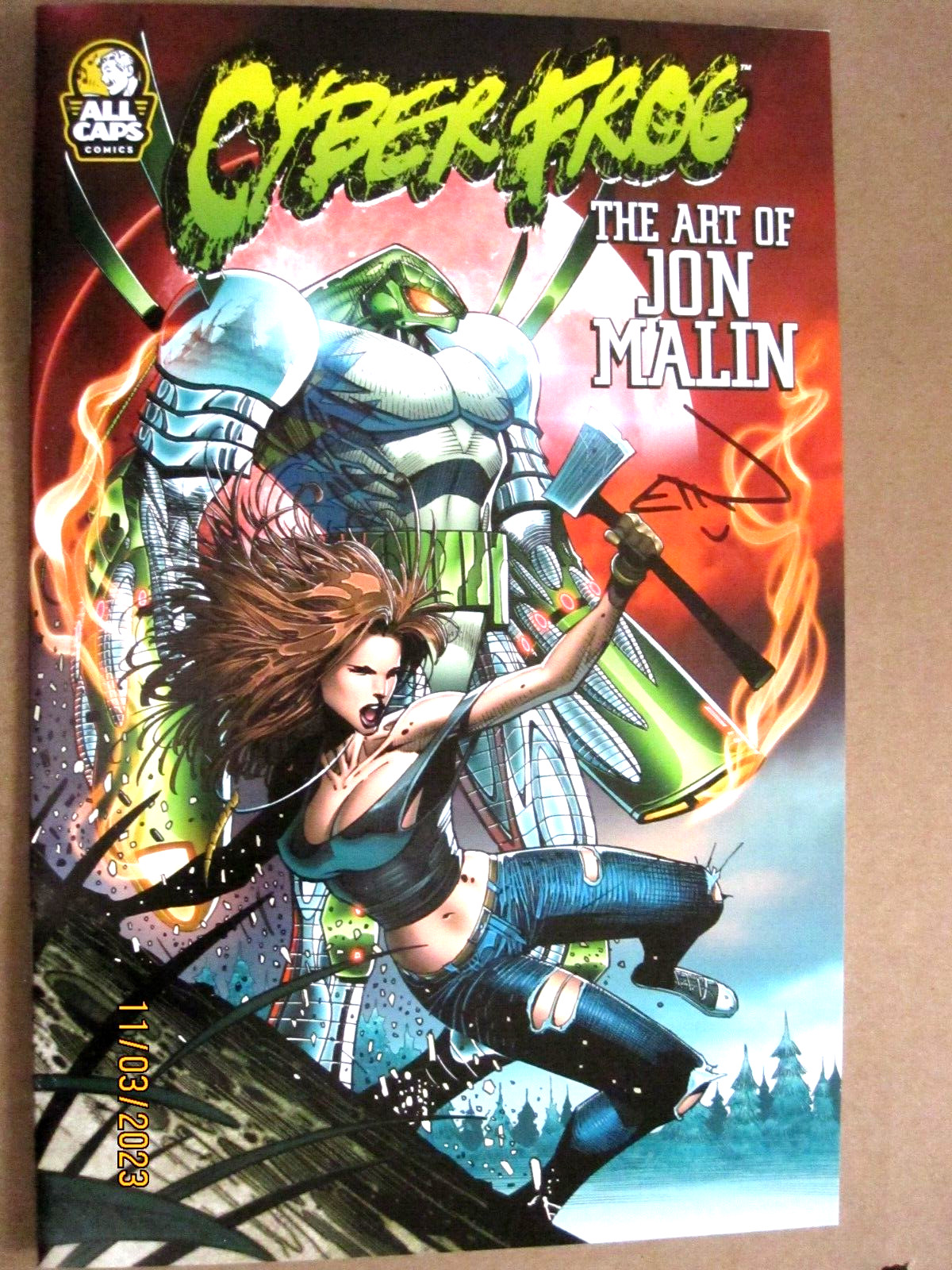 ALL CAPS COMICS CYBERFROG: THE ART OF JON MALIN ETHAN VAN SCIVER SIGNED NO COA