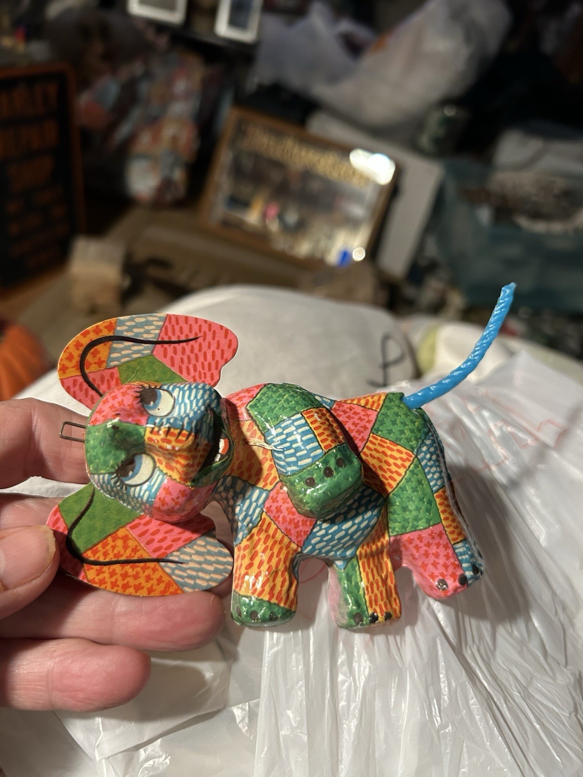 Vtg De Sela Paper Mache Papier Mache Smiling Bull Steer Flowers Made in Mexico