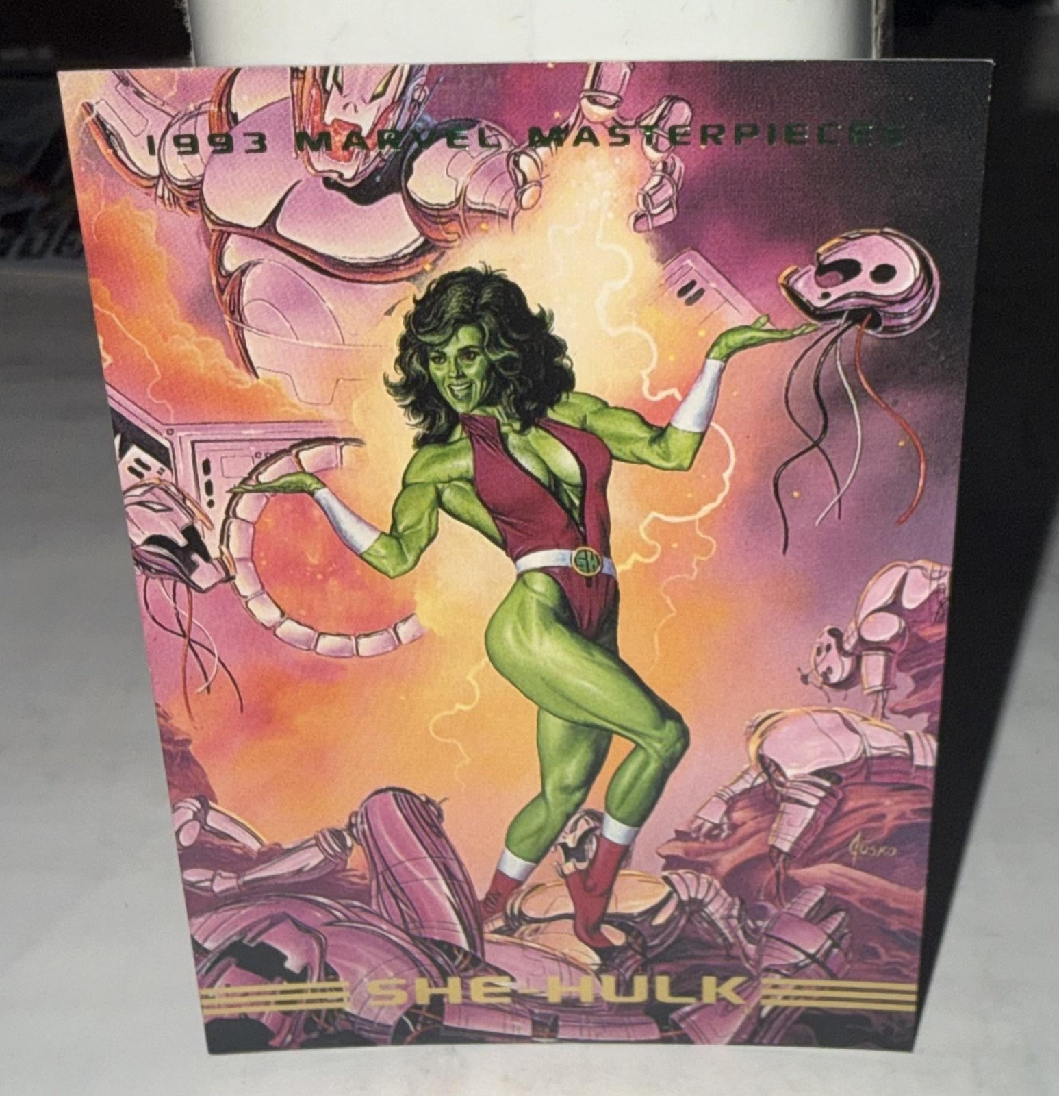 Vintage 1993 Marvel Masterpieces She-Hulk #30 SkyBox Trading Card Joe Jusko Art