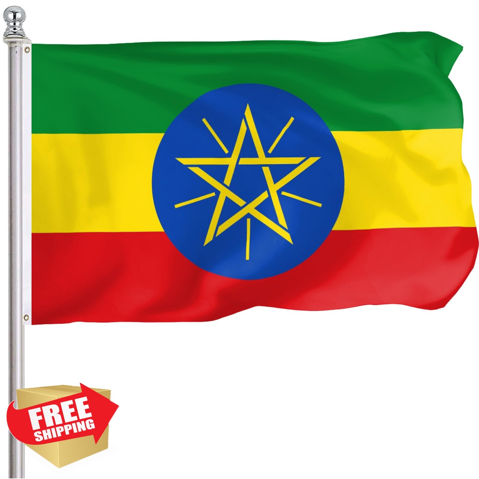 FLGCLUB Ethiopia Flag 3×5 Ft