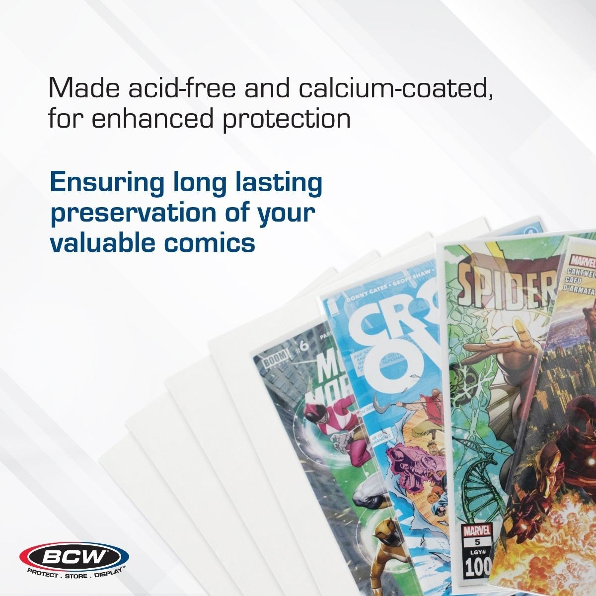100 BCW Current Resealable Thick Poly Comic Bags & Current Boards 6 3/4″ Combo