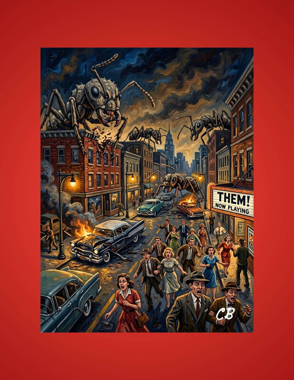 Them! Giant Ants Attack | ACEO Art Card | Sci-Fi Horror | Classic Film Art
