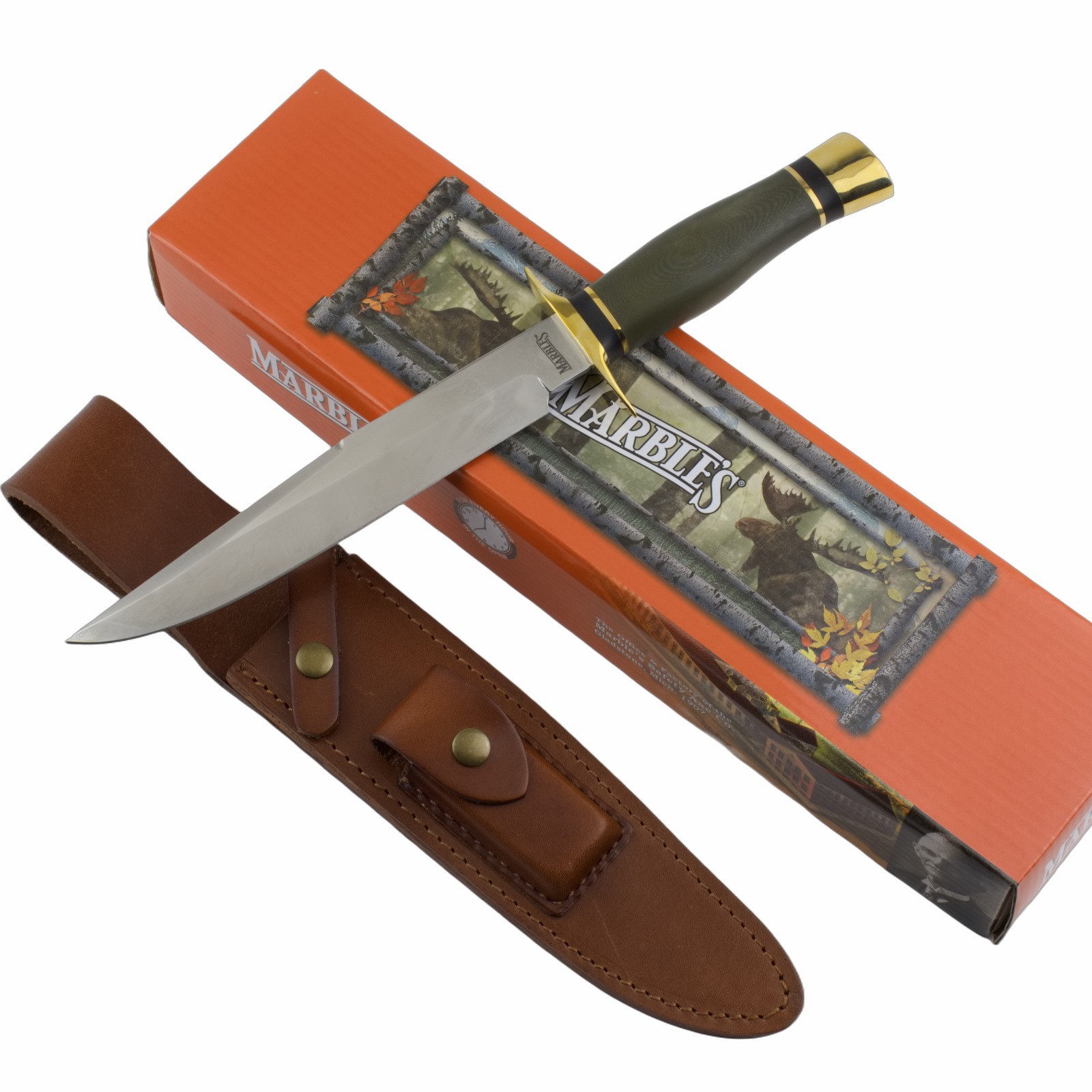 Marbles Green Canvas Micarta Fixed Blade Knife D2 Tool Steel Hunting
