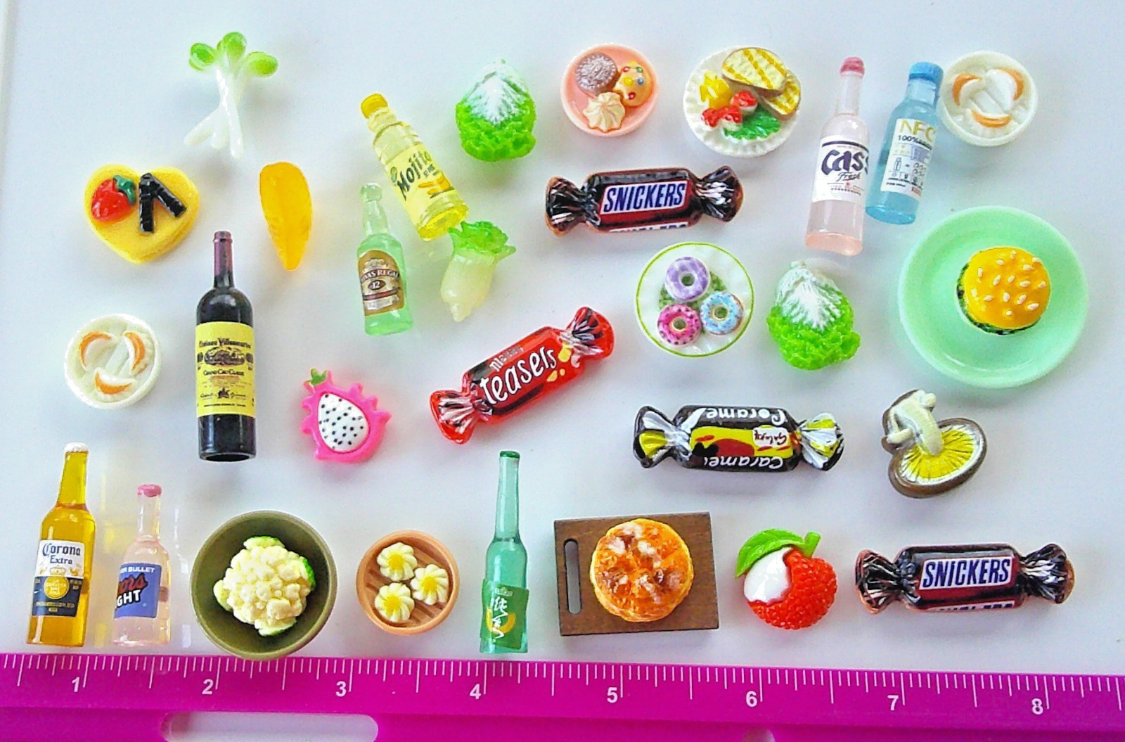 asst mini refrigerator magnets lot of 30 food and drink free shipping