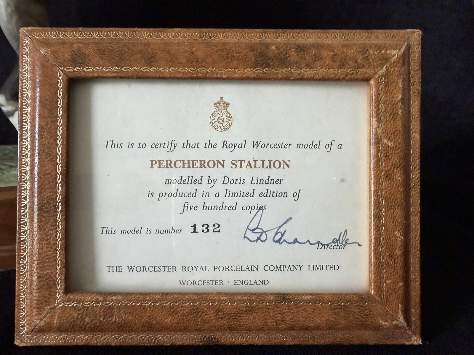 Vintage Royal Worcester Percheron Draft Horse Statue by Doris Lindner #132
