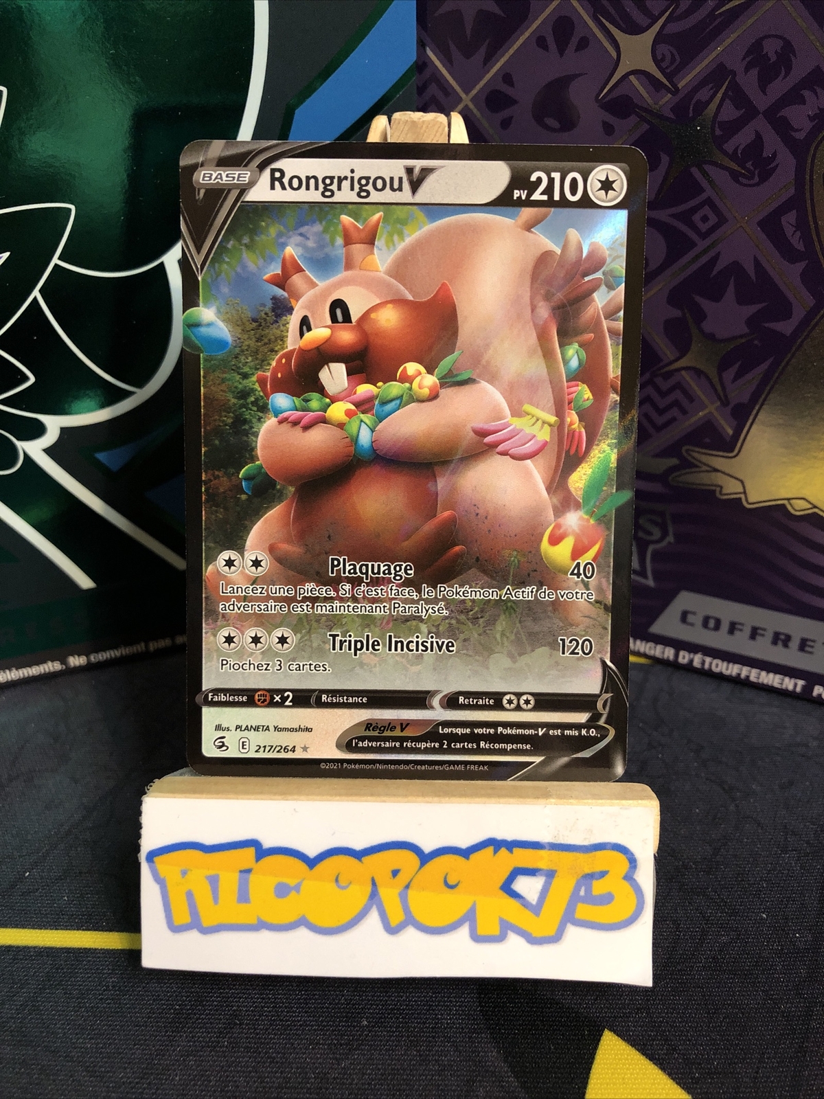 Pokemon Card Rongrigou V 217/264 EB08 Sword & Shield Fusion Fist FR NEW