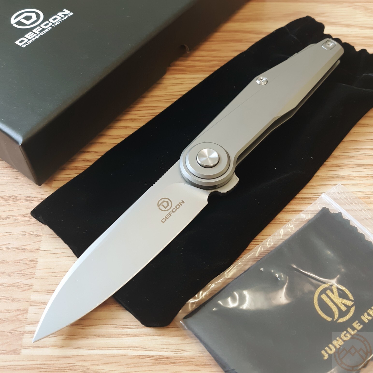 Defcon Fulcrum Folding Knife 3.25″ Bohler M390 Steel Blade With Titanium Handle