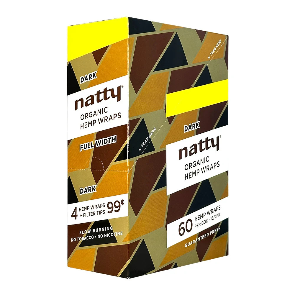 NATTY Organic DARK Flavored Full-Width Herbal Wraps Full Box 15/4CT -60PCS