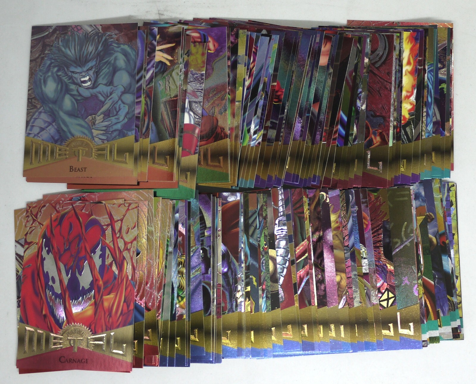 1995 MARVEL FLEER METAL (138 CARDS w/CHECKLIST) COMPLETE BASE FOIL SET