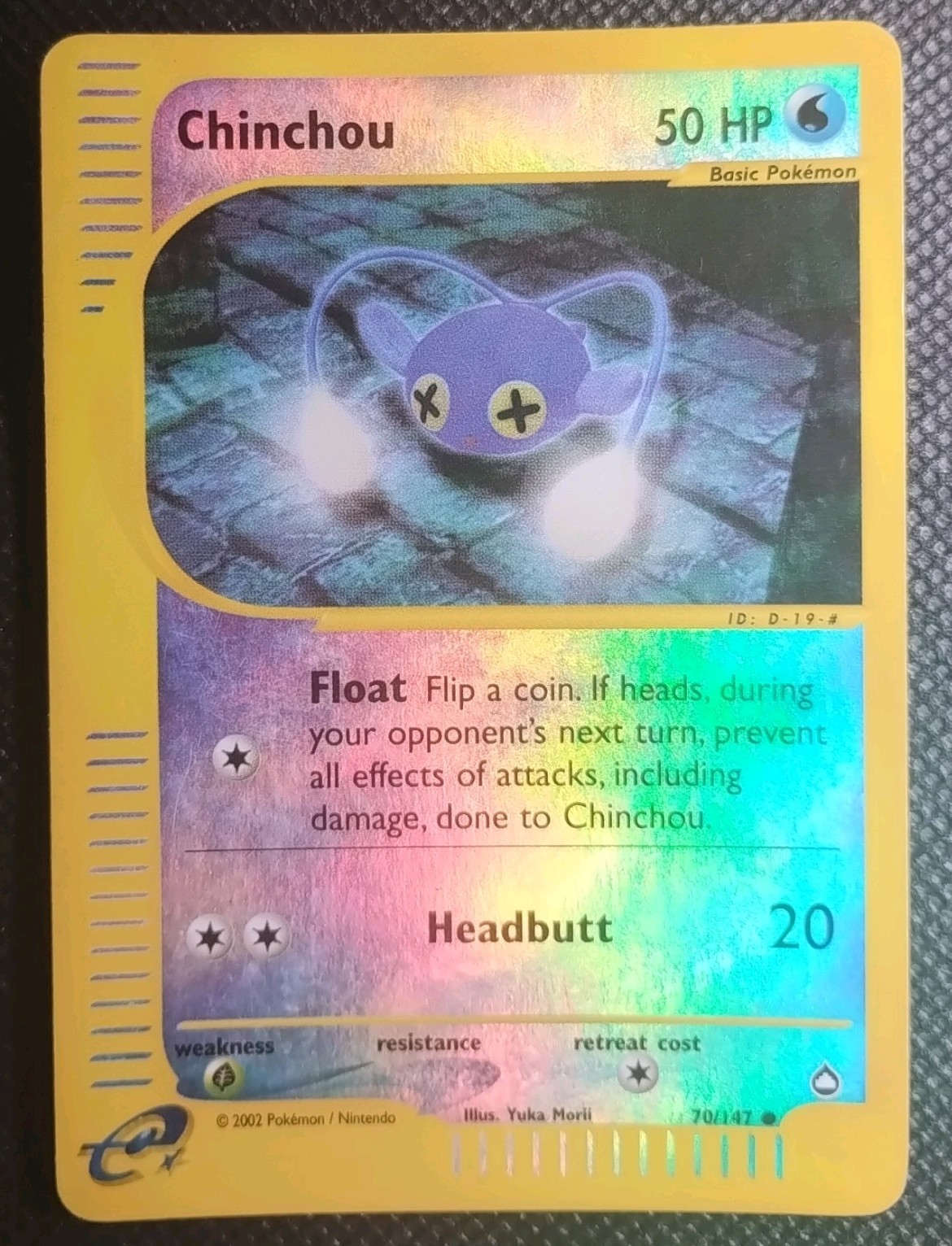 Chinchou 070/147 Aquapolis Reverse Holo Rare Pokemon Card MP