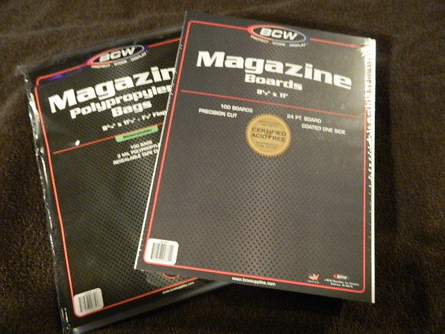 100 New BCW Magazine Resealable Bags And Boards – Acid Free – Archival Storage