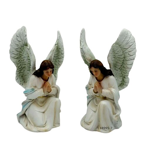 2 Pcs Set Angel Custodio 7″ Resin Figurine Guardian Angel, New