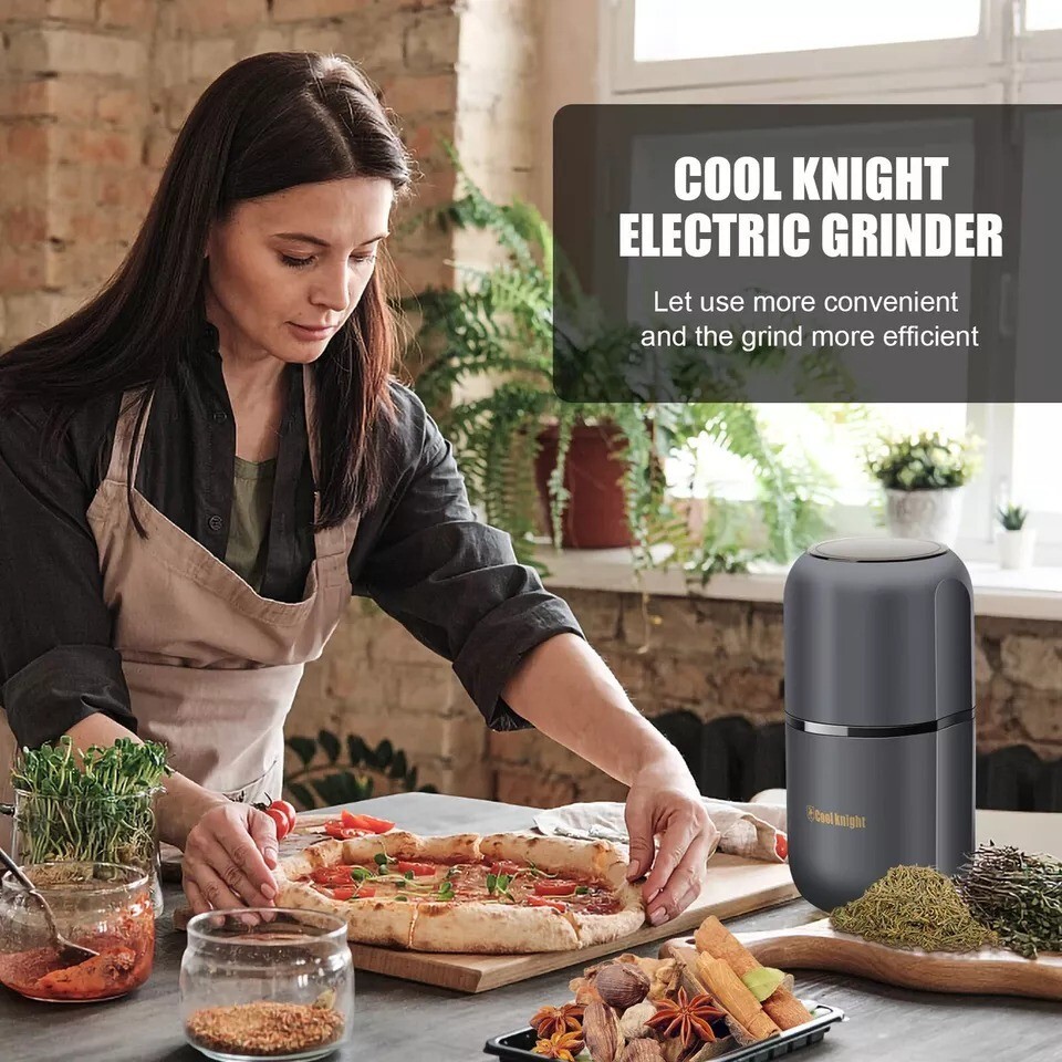 Extra Large Capacity Fast Herb Grinder – Electric – Grey – Stainless Steel
