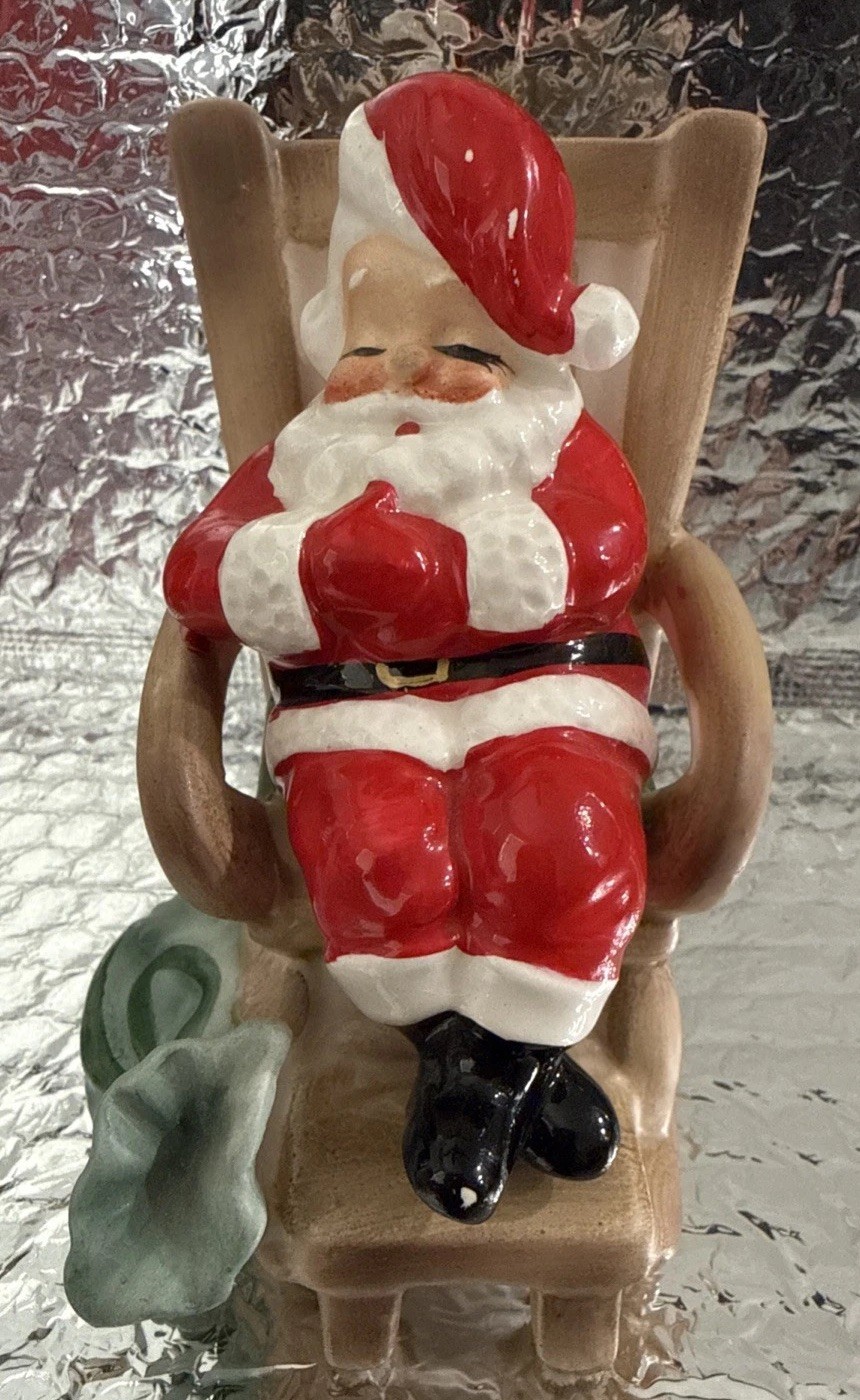 Authentic Josef Originals Sleepy-time Santa in Rocker. Vintage Christmas Decor.