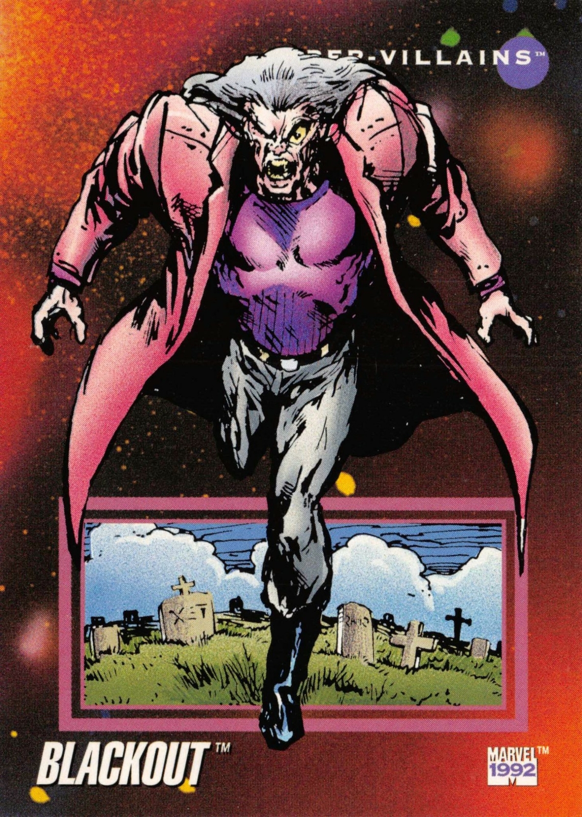 BLACKOUT / 1992 Marvel Universe Series 3 (Impel) BASE Trading Card #140