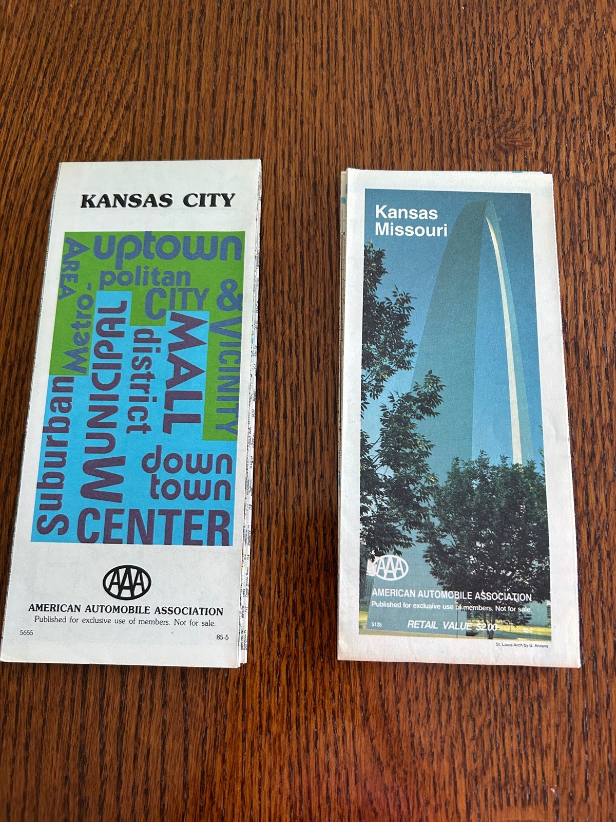 FREE SHIP VTG 1985 ‘AAA’ Missouri, Kansas and Kansas City specific maps