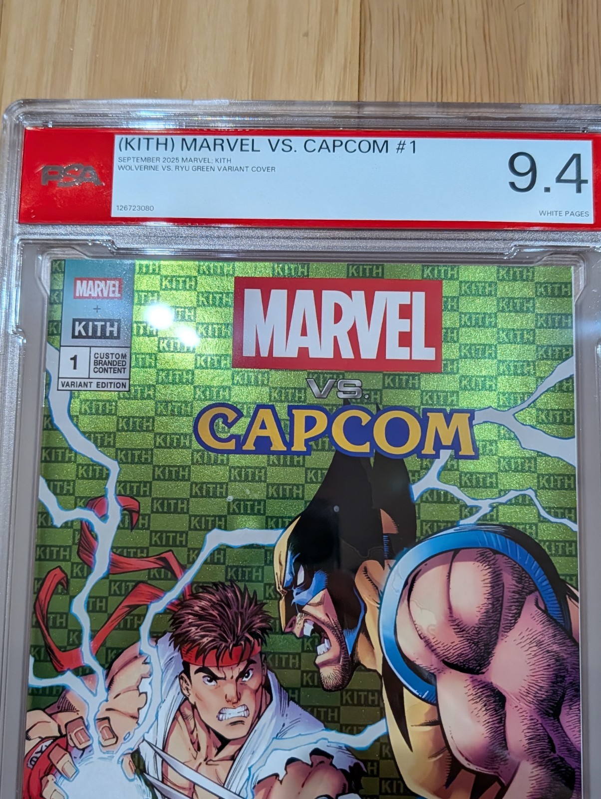 Kith Marvel vs Capcom Green Foil Comic Graded PSA 9.4 Rare Ryu vs Wolverine
