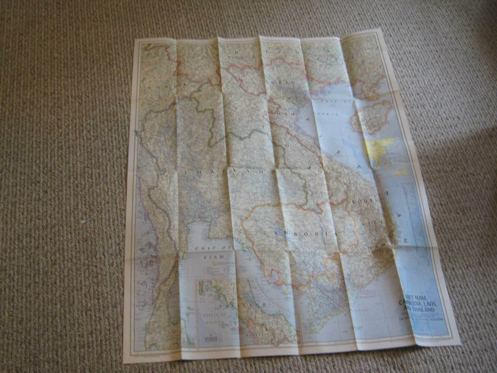 VTG VIET NAM, CAMBODIA, LAOS AND THAILAND MAP National Geographic February 1967