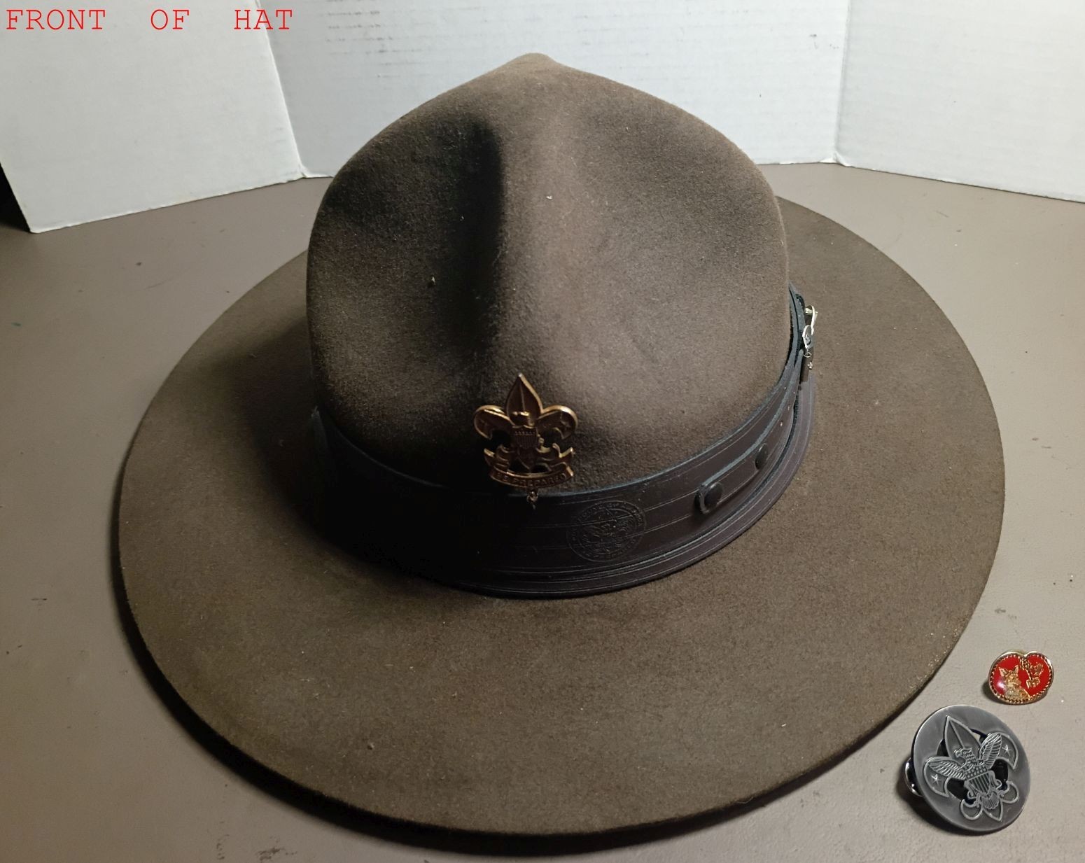 Vintage Official Boy Scouts of America Scoutmaster Campaign Hat W/ Band 7 1/8