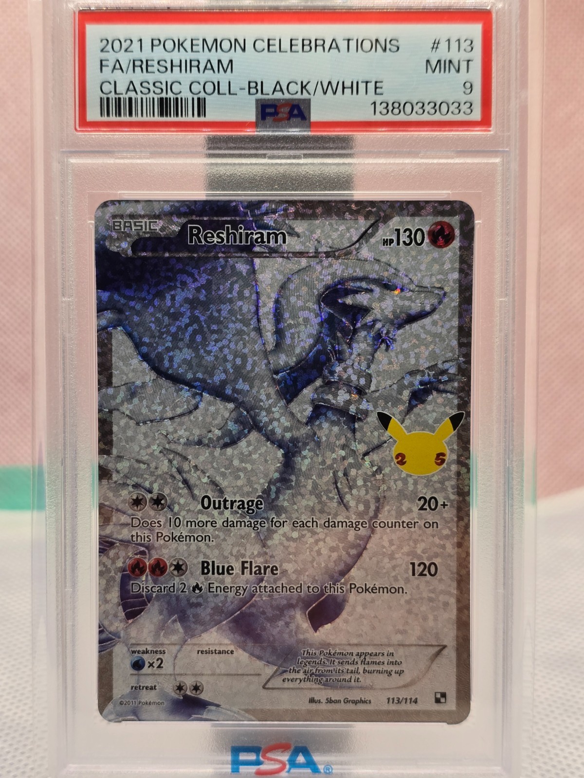 2021 Celebrations Classic Collection FA/Reshiram #113/114 PSA 9