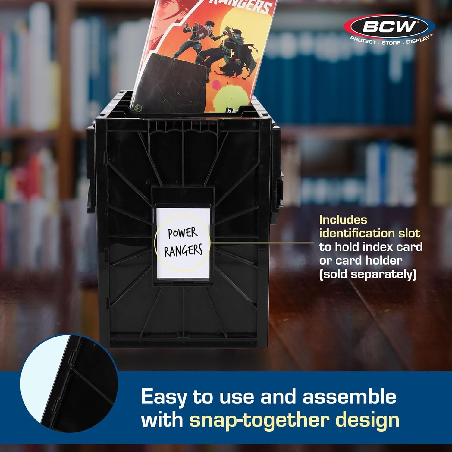 1 BCW BLACK Short Comic Book Bin – Heavy Duty Acid Free Plastic Stackable Box