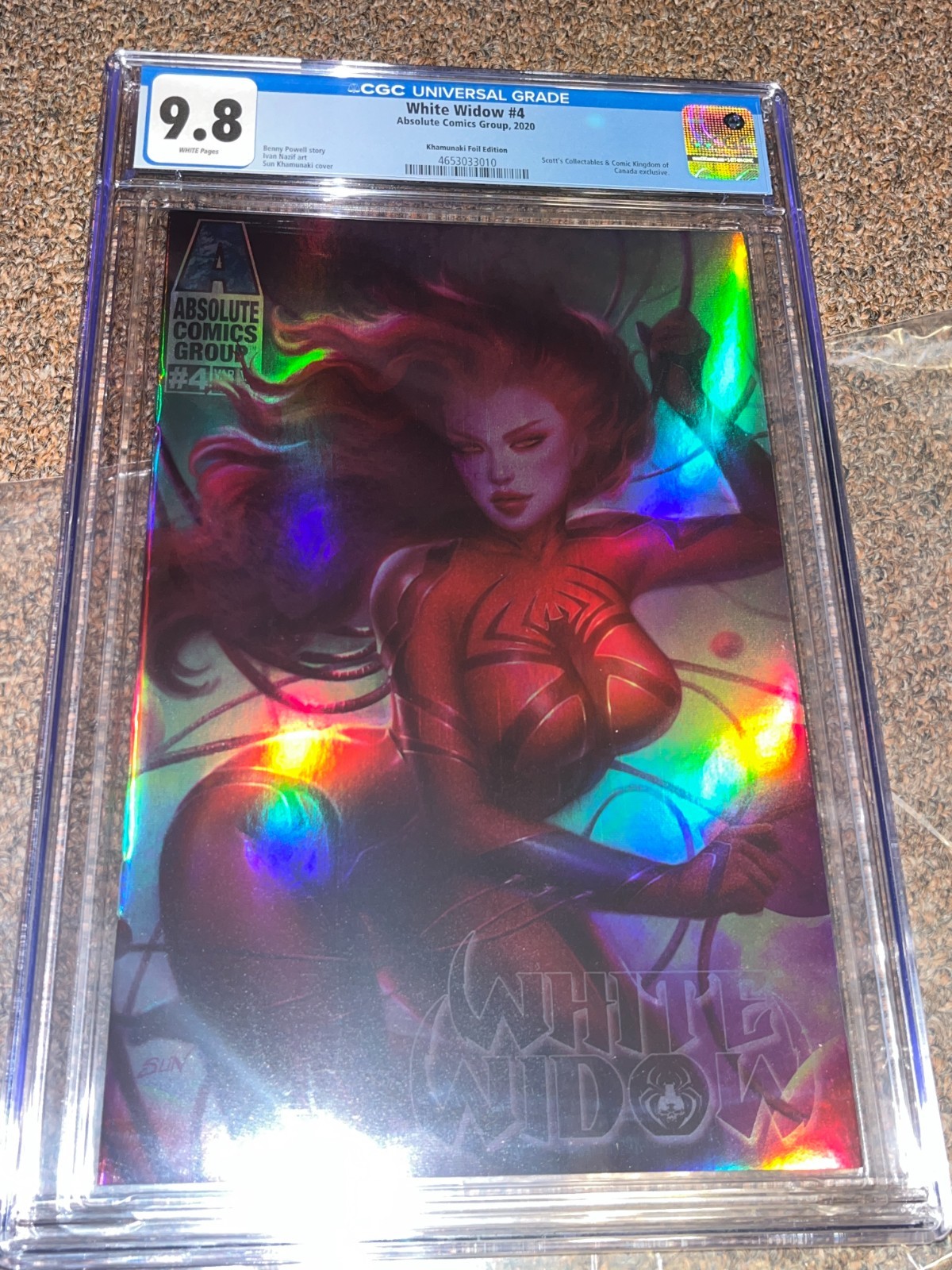 White Widow 4 (2020), Sun Khamunaki Foil, Scott’s Ex, Variant CGC Graded 9.8