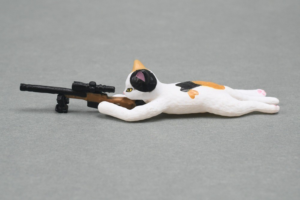Sniper cat Capsule Toy Complete 5 Types set Gacha Japan