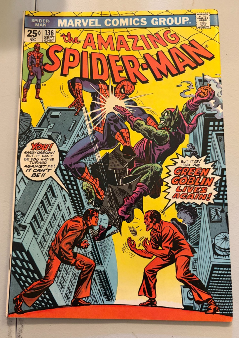 Amazing Spider-man #136, 1st Harry Osborn as Green Goblin