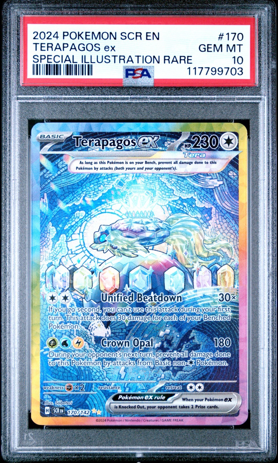 Pokemon Terapagos 170/142 PSA 10 Stellar Crown