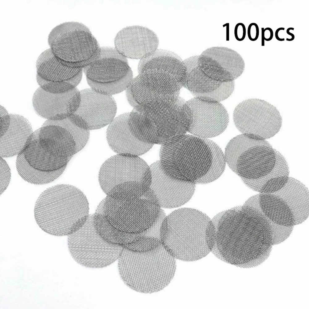 100Pcs Smoking Pipe Filter Screens Round Filters Stainless Steel Mesh for Gifts
