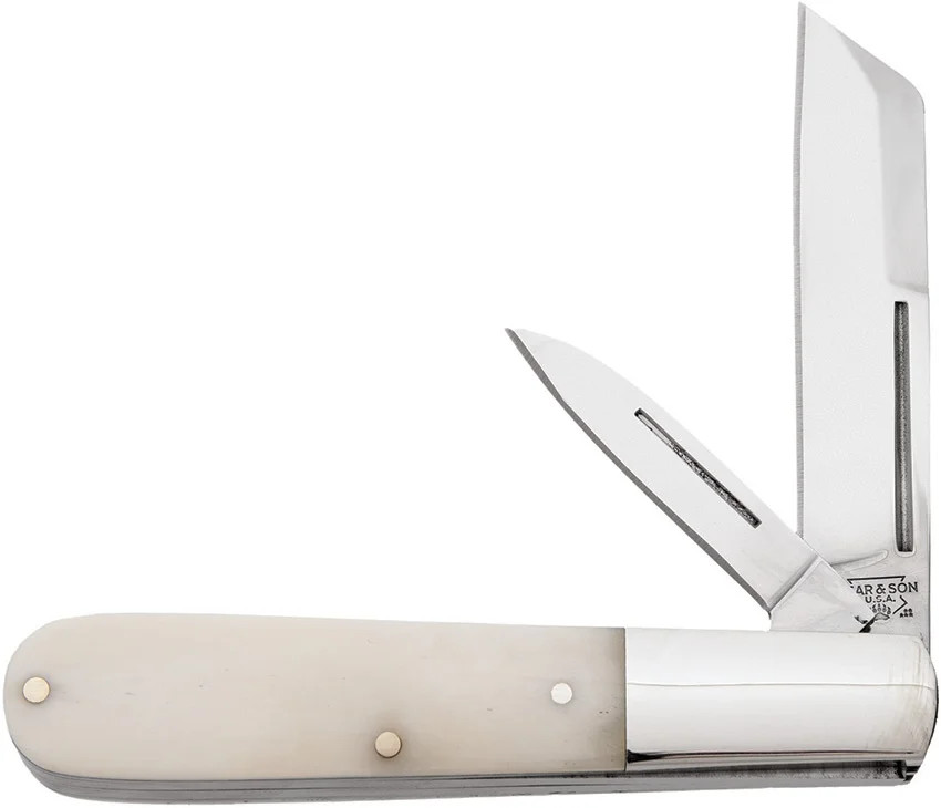 Bear & Son Large Barlow Knife White Bone Handle 3.5 Inch Blade USA Made BCWSB280