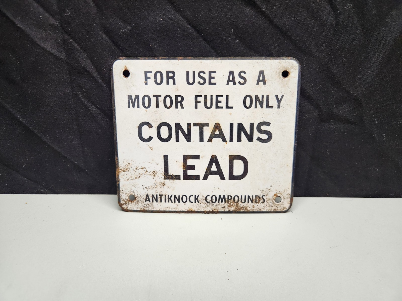 For Use As A Motor Fuel Only Contains Lead Original Sign Gas Pump Sign
