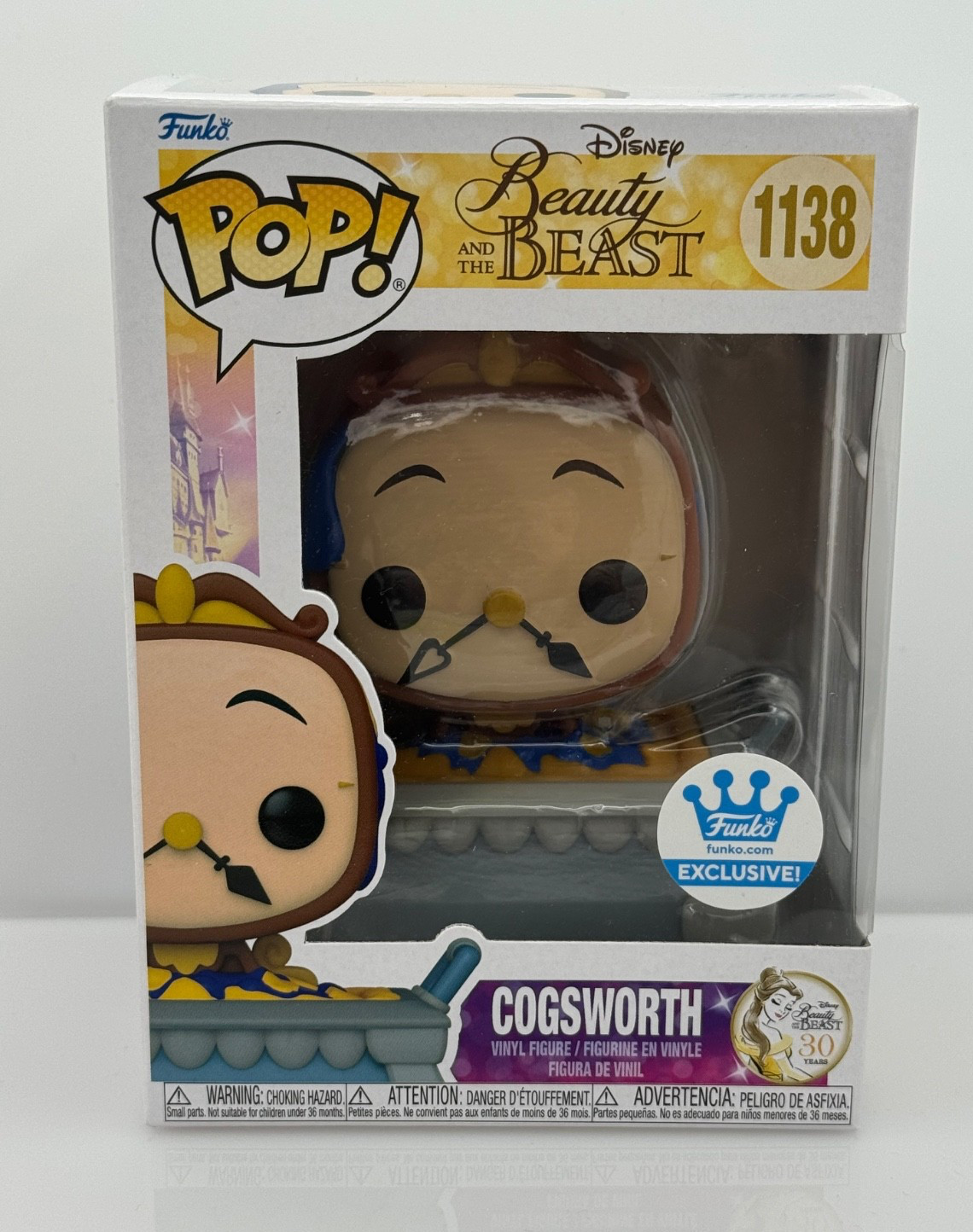 Funko Pop! Disney Beauty and the Beast Cogsworth Vinyl Figure #1138 NEW