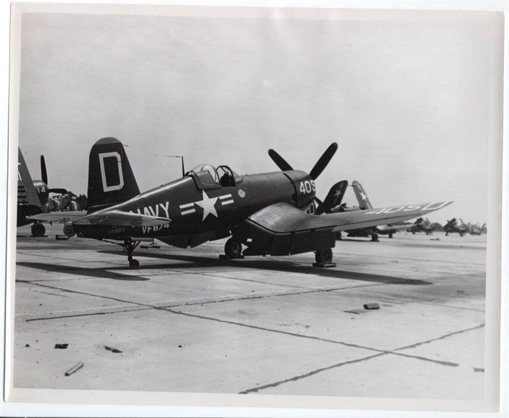 1950-1953 USMC Marine Reserves Vought F-4U-4 Corsair VF-874 8×10 Orig. Photo #1
