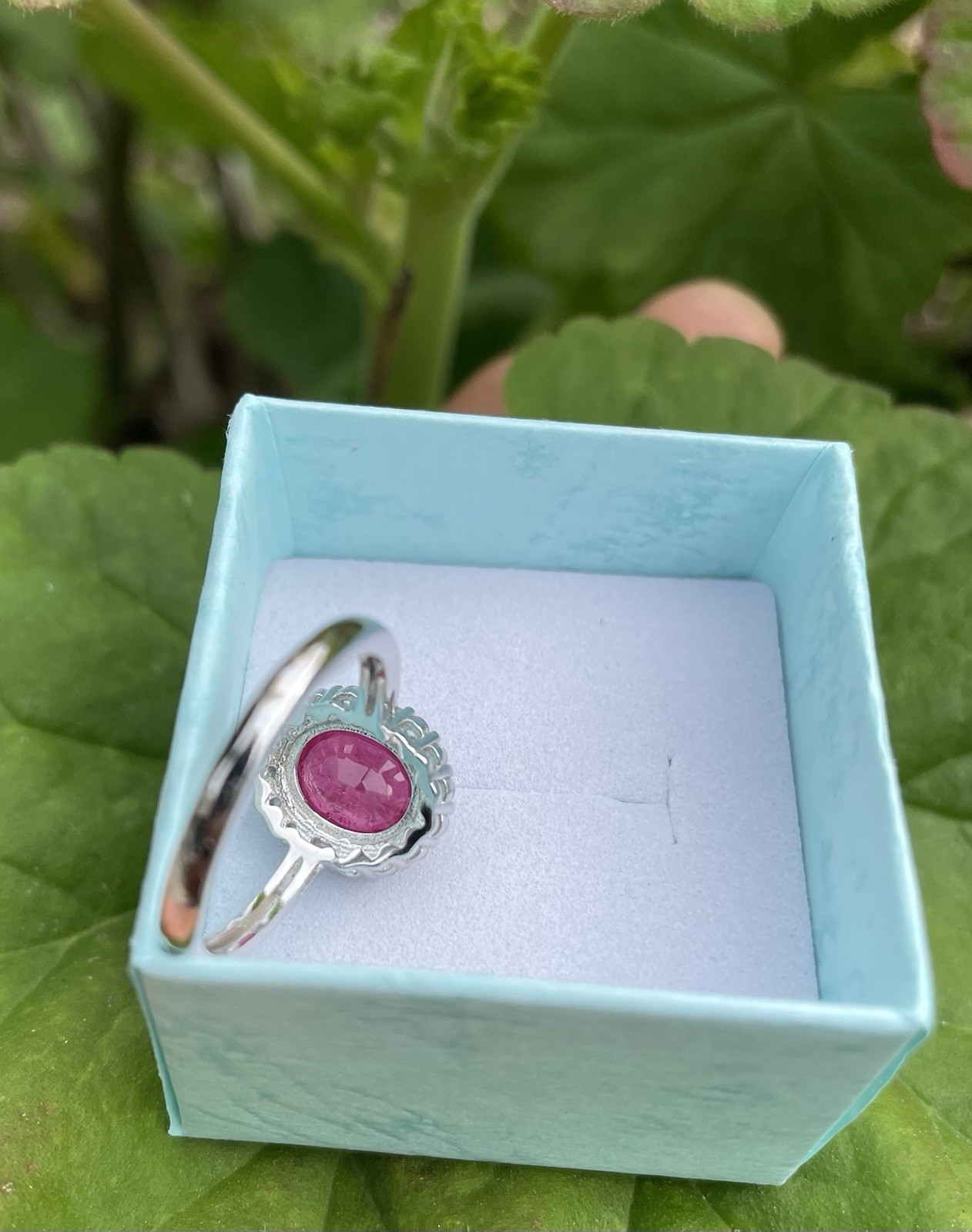 Natural Ruby Oval Cut adjustable size Ring