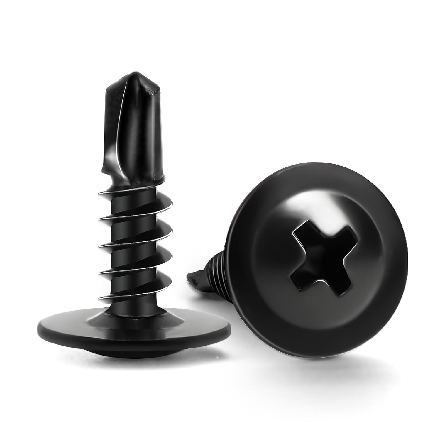 160PCS #8 x 1/2″ Black Sheet Metal Screws Phillips Truss Head Self-Tapping